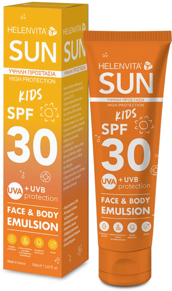 Helenvita Kids Sun Hydrating UV Protection Day Emulsion For Face & Body SPF 30, 150 ml