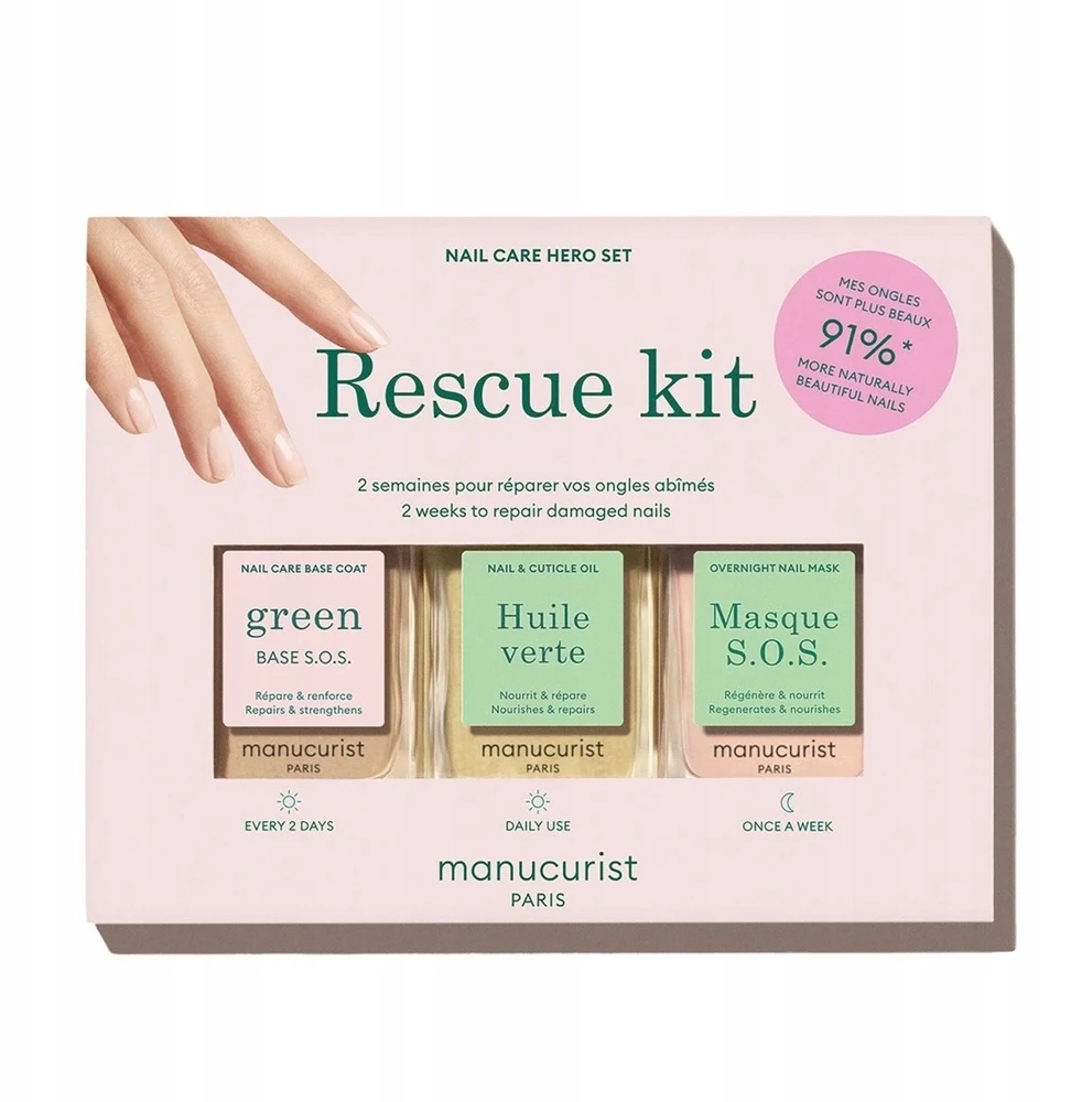 Manucurist Nagų priežiūros rinkinys „Rescue Kit“, 3 x 15 ml