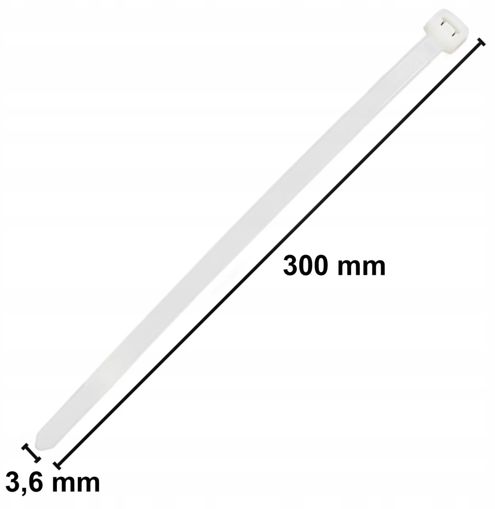 GTV Nailoninės kabelių juostelės 3,6 x 300 mm, 100 vnt., Baltas