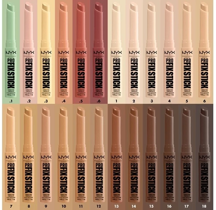Nyx Pro Fix Stick Correcting Vegan Correct Conceal Brighten Pieštukas Maskuoklis 17 Deep Walnut 1.6 g