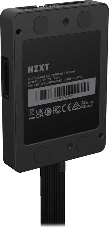 NZXT valdymo mazgas RGB ir ventiliatoriaus valdiklis, suderinamas su CAM - juodas