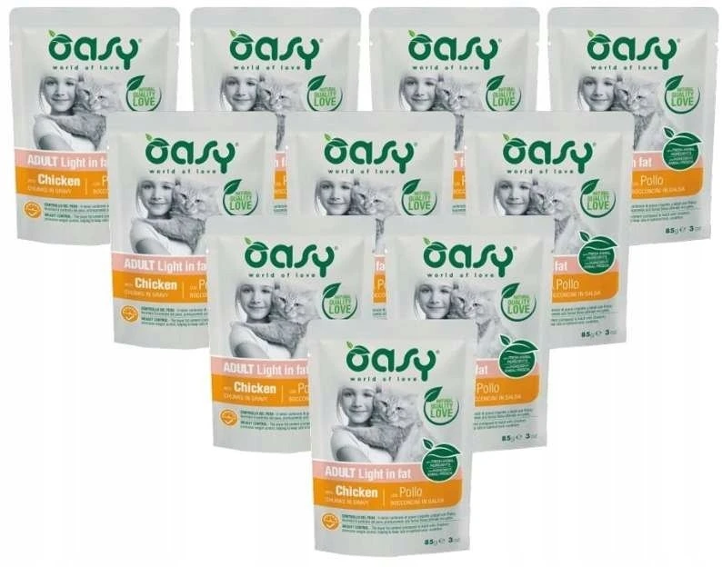 Maisto produktai - Oasy Chunks in Gravy Light in Fat vištiena 85g