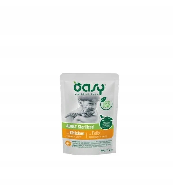 Maisto produktai - Oasy Chunks in Gravy šlapias kačių maistas 4x85g