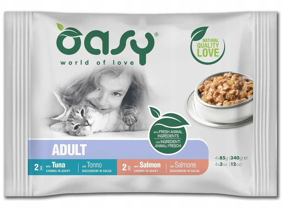 OASY Chunks in gravy Multipack žuvis selection – šlapias kačių maistas – 4x85g