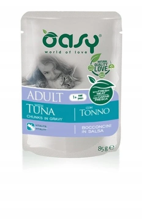 Maisto produktai - Oasy Chunks in Gravy Tuna Wet Cat Food 85g