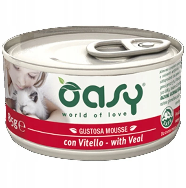 Kačių maistas - Oasy Caprice Mousse Veršiena Šlapias Maistas 85g Be Gliuteno Be Grūdų