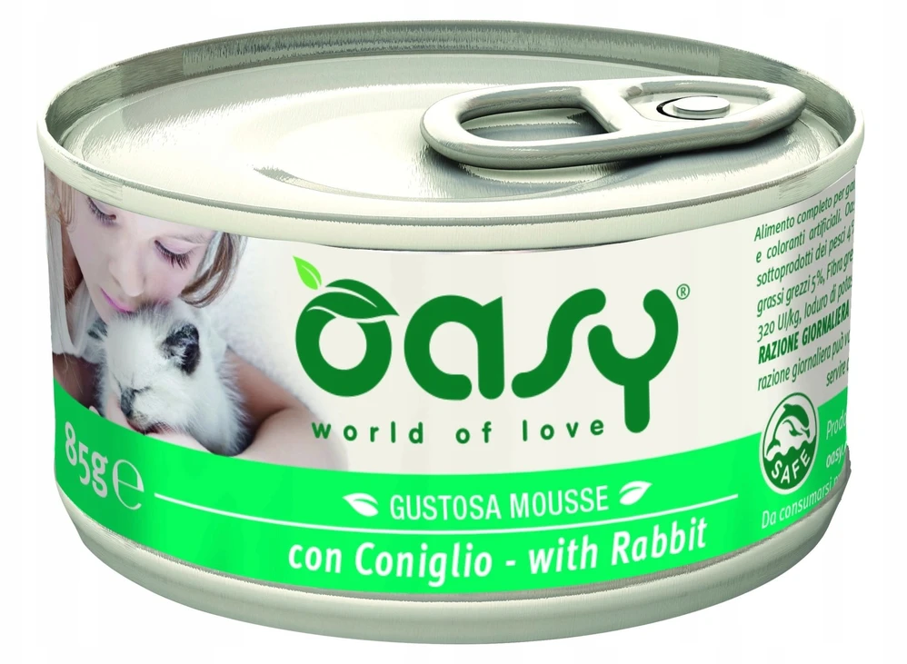 Kačių maistas - Oasy Caprice Mousse triušių šlapias kačių maistas 85g begrūdis