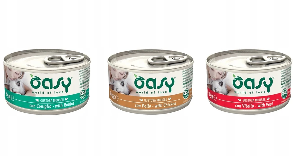Kačių maistas - Oasy Caprice Mousse triušių šlapias kačių maistas 85g begrūdis