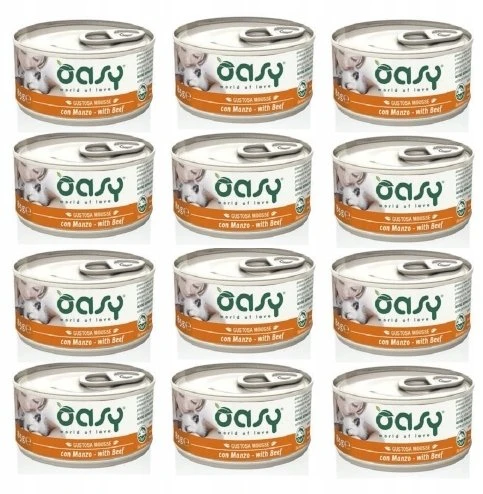 Maisto produktai - Oasy Caprice Mousse jautiena 85g, 10% baltymų, 5% riebalų