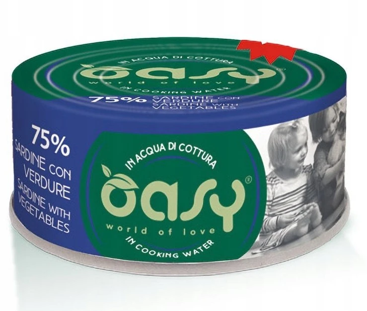 Maisto produktai - Oasy More Love Sardine with Daržovių šlapias maistas 70g