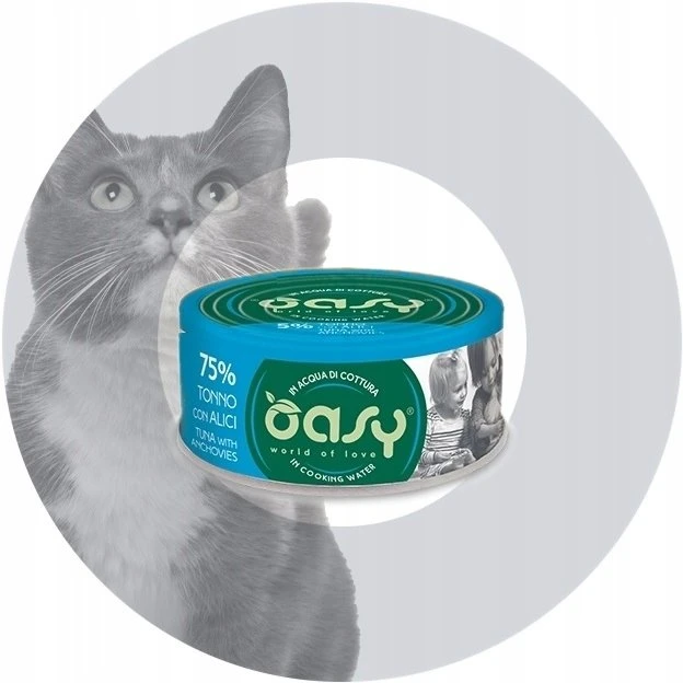 OASY More Love Tuna with anchovies – šlapias kačių maistas – 70g