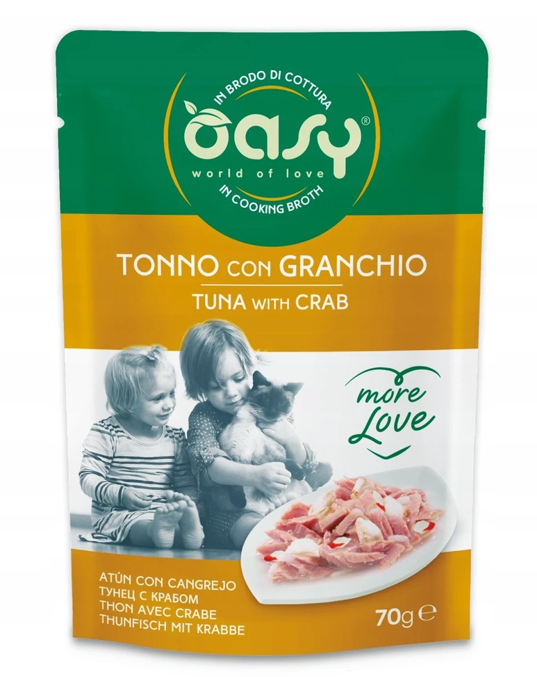 Maisto produktai - Oasy More Love Tuna with Crab Wet Food 70g