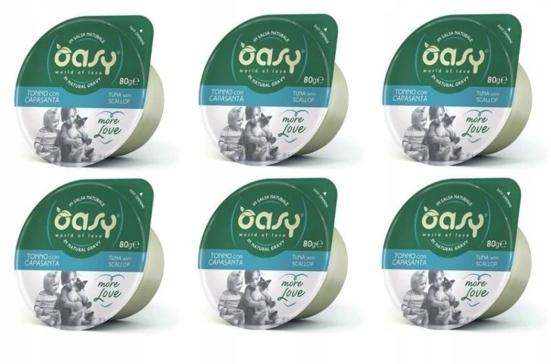 Maisto produktai - Oasy More Love Tuna with Scallop šlapias maistas 70g
