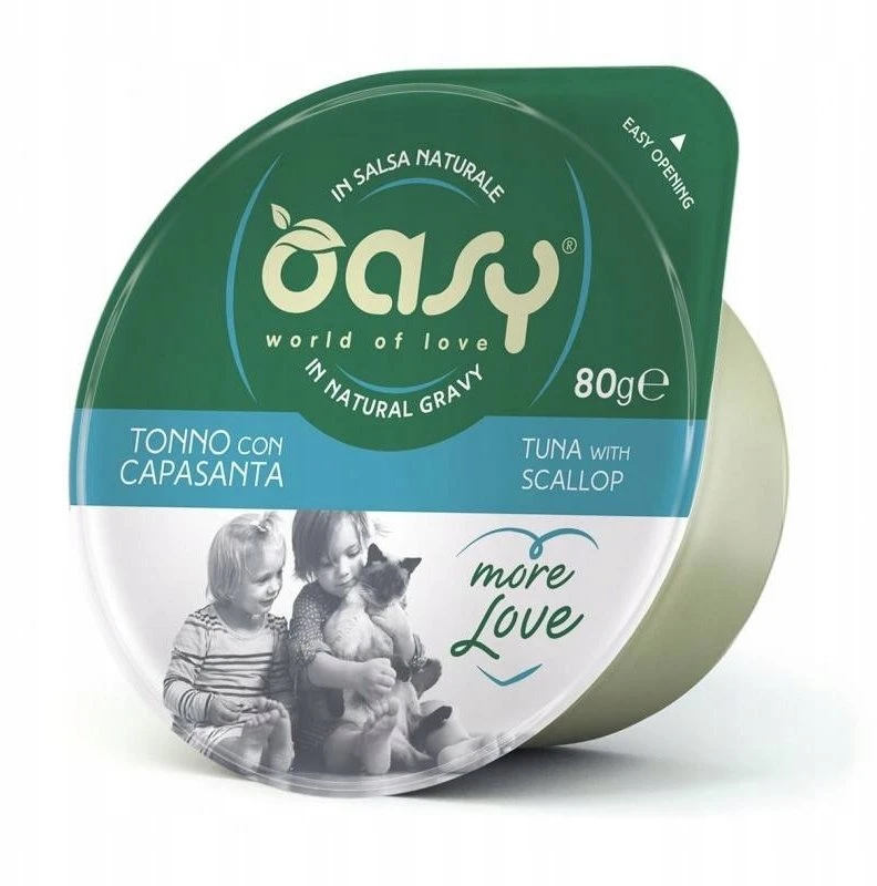Maisto produktai - Oasy More Love Tuna with Scallop šlapias maistas 70g