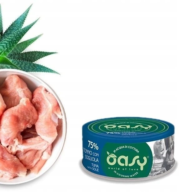 Maisto produktai - Oasy More Love Tuna with Sole Wet Food 70g Gluten Free