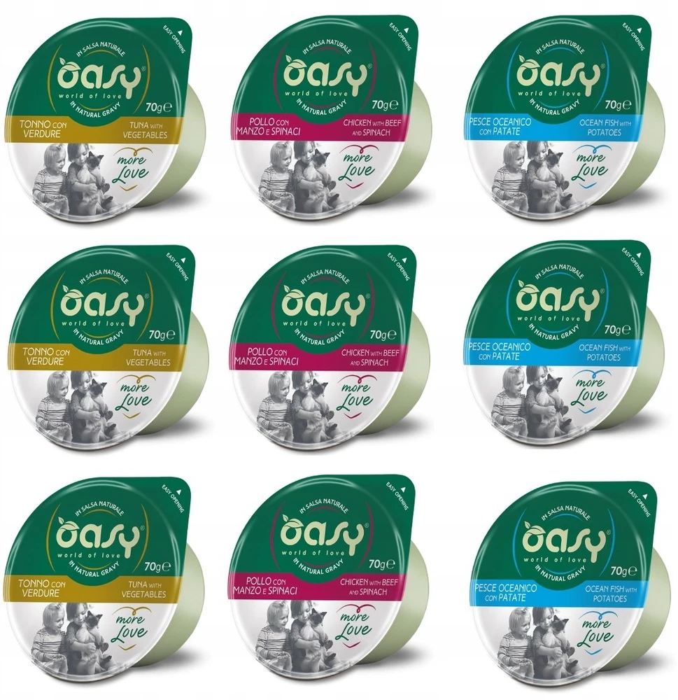 Maisto produktai - Oasy More Love vištiena jautiena Spinach Wet Food 70g