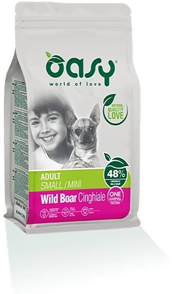 Šunų maistas - Oasy One Animal Protein Adult Small/Mini šerniena 2.5kg