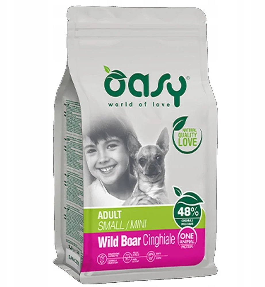 Šunų maistas - Oasy One Animal Protein Adult Small/Mini šerniena 2.5kg