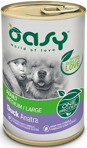 Šunų maistas - Oasy One Protein Adult Medium/Large antiena Wet 400g