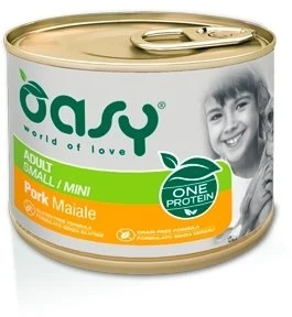 Šunų maistas - Oasy One Protein Adult Small/Mini šerniena 200g Grain-Free
