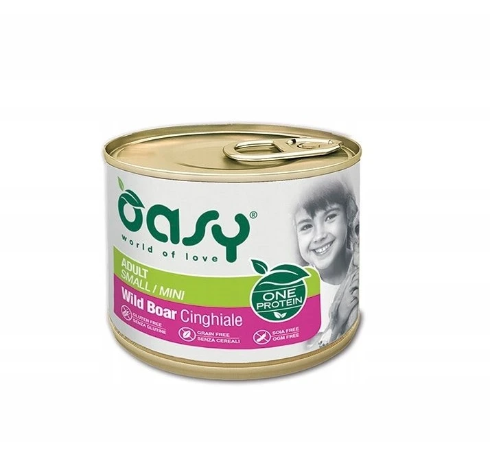 Šunų maistas - Oasy One Protein Adult Small/Mini šerniena 200g Grain-Free