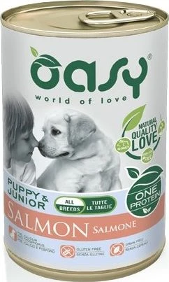Šunų maistas - Oasy One Protein Puppy & Junior lašiša 400g