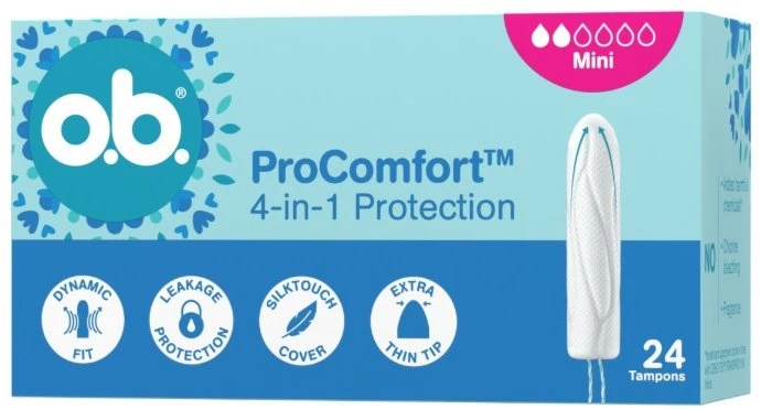 O.B. „ProComfort™ Mini“ tamponai, 24 vnt.