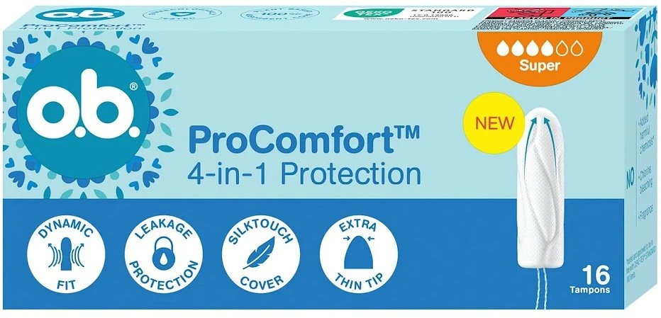 O.B. ProComfort Super tamponai, 16 vnt.