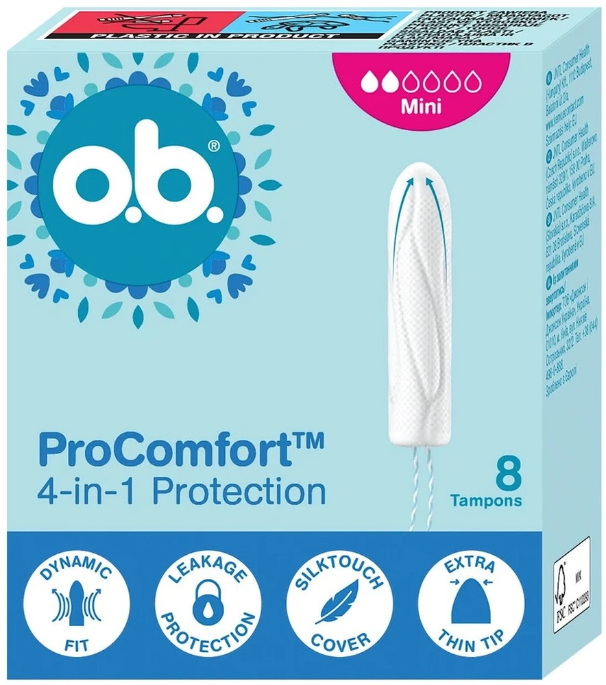 O.B. ProComfort™ Mini tamponai 8 vnt.