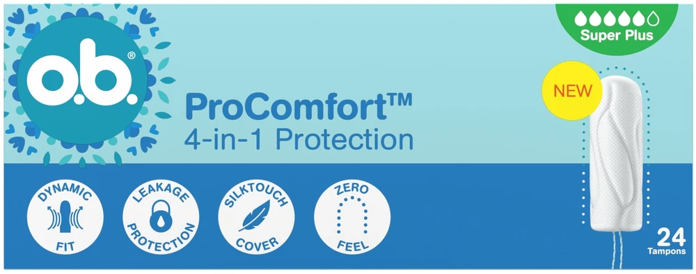 O.B. „ProComfort™ Super Plus“ tamponai, 24 vnt.