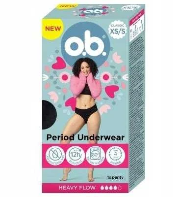 Johnson O.B. menstruacinės kelnaitės XS,S, 1 vnt
