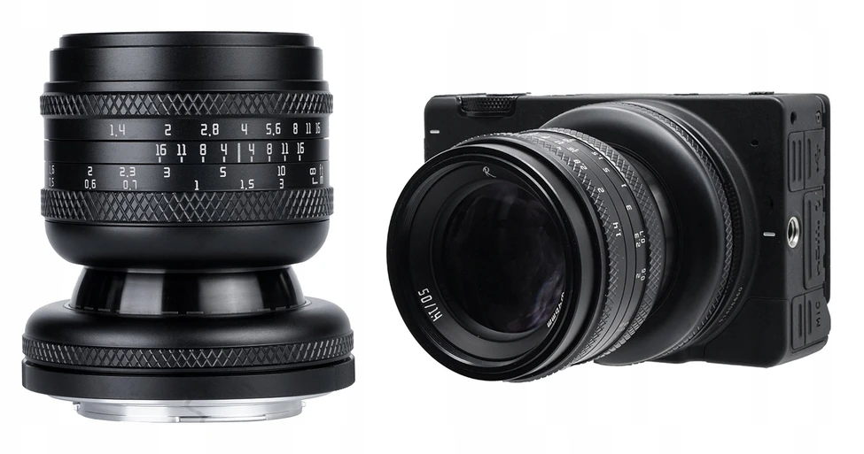 Kameros objektyvas - AstrHori MF 50mm f/1.4 Tilt objektyvas Sony E