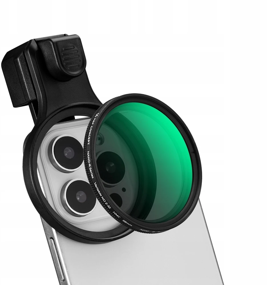 K+F Objektyvas, lęšis, filtras, pilkas ND2–ND32, skirtas išmaniesiems telefonams, 58 mm, su spaustuku K&f / Kf15.0023