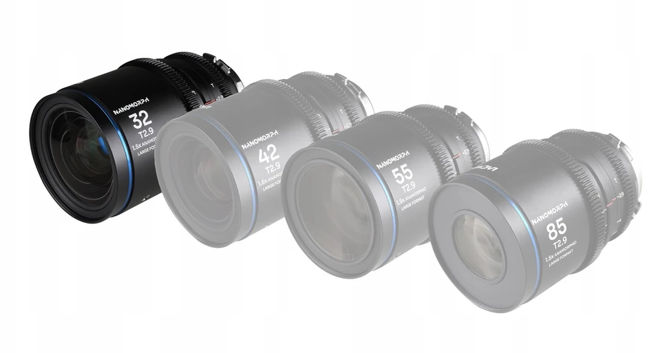 Objektyvas Laowa Nanomorph 32 mm T2,9 1,5x LF Mėlyna, skirtas Arri PL / Canon EF