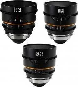 Objektyvas Venus Optics Laowa Nanomorph 27 mm, 35 mm, 50 mm S35 Amber objektyvų rinkinys, skirtas Arri PL / Canon EF