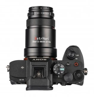 MeiKe objektyvas AstrHori MF 25 mm f/2,8 Full-frame Macro, skirtas Sony E