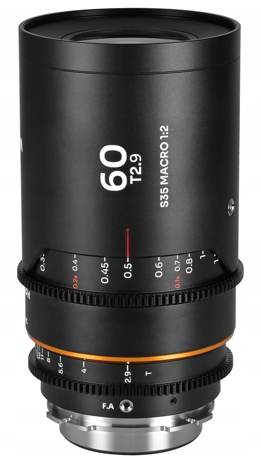 Objektyvas Laowa Nanomorph 60 mm T2,9 1,5x S35 Macro 1:2 Amber, skirtas Arri PL / Canon EF