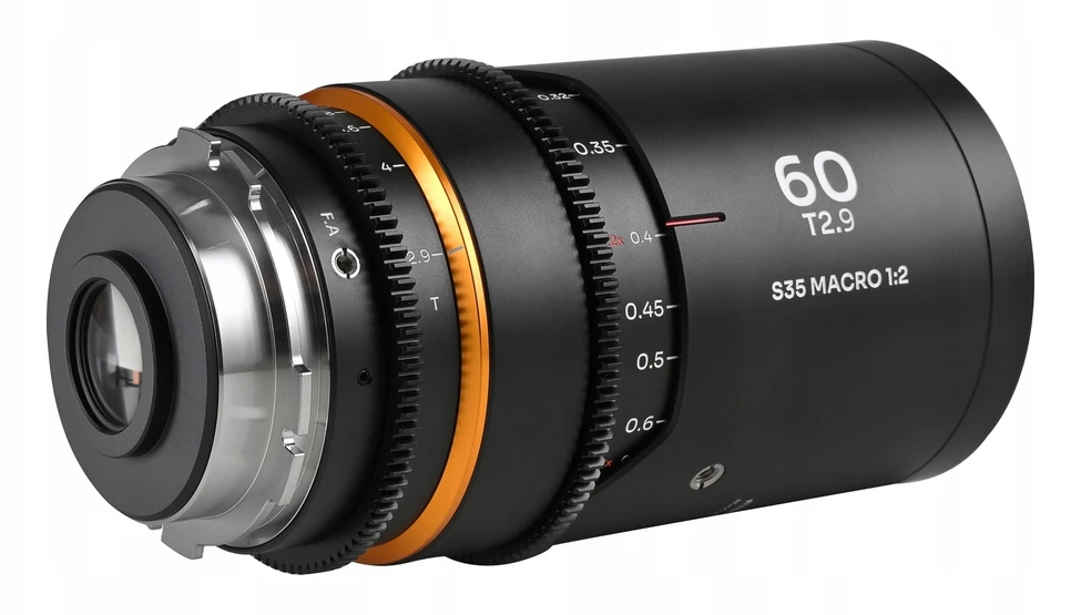 Objektyvas Laowa Nanomorph 60 mm T2,9 1,5x S35 Macro 1:2 Amber, skirtas Arri PL / Canon EF