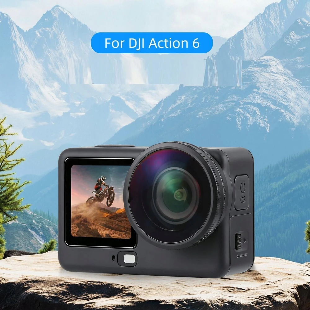 Puluz plataus kampo objektyvas su 185° matymo lauko stiprinimu, skirtas „Dji Osmo Action 6“ / „HD Glass“ / „Pu1103“