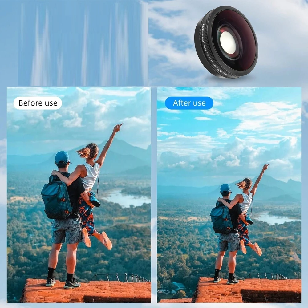 Puluz plataus kampo objektyvas su 185° matymo lauko stiprinimu, skirtas „Dji Osmo Action 6“ / „HD Glass“ / „Pu1103“