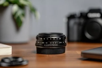 „Voigtlander“ spalvotas „Skopar“ 18 mm f/2.8 objektyvas, skirtas „Fujifilm X“ – juodas