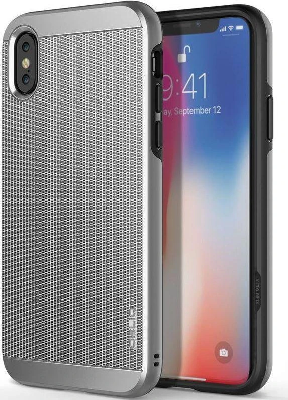 Obliq Slim Meta - dėklas skirtas Apple iPhone Xs / X Satin Sidabrinis