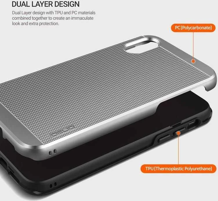 Obliq Slim Meta - dėklas skirtas Apple iPhone Xs / X Satin Sidabrinis