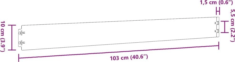 Vejos apvadai, 10vnt., 10x103cm, lankstus Corten plienas