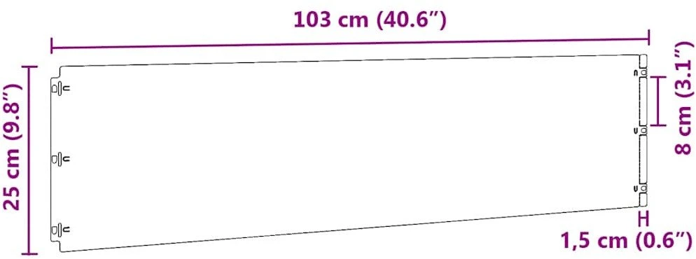 Vejo kraštas 10 vnt. 25 x 103 cm Šaltai valcuotas plienas Balta
