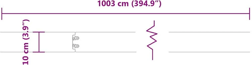 Vejo kraštas 10 vnt. 10 x 103 cm Šaltai valcuotas plienas Juoda