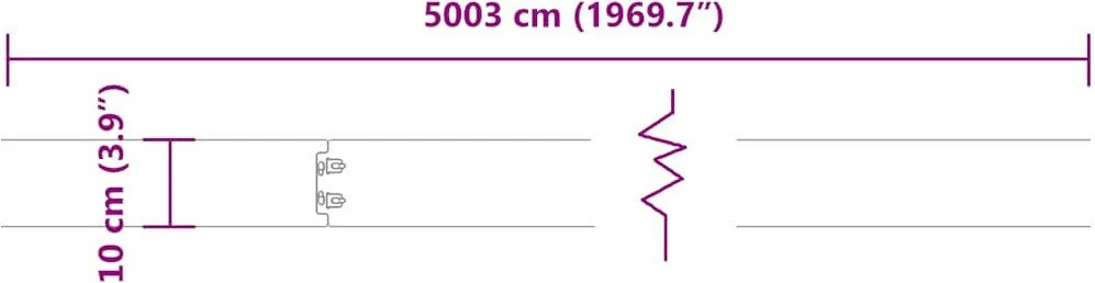 Vejo kraštas 50 vnt. 10 x 103 cm Šaltai valcuotas plienas Juoda