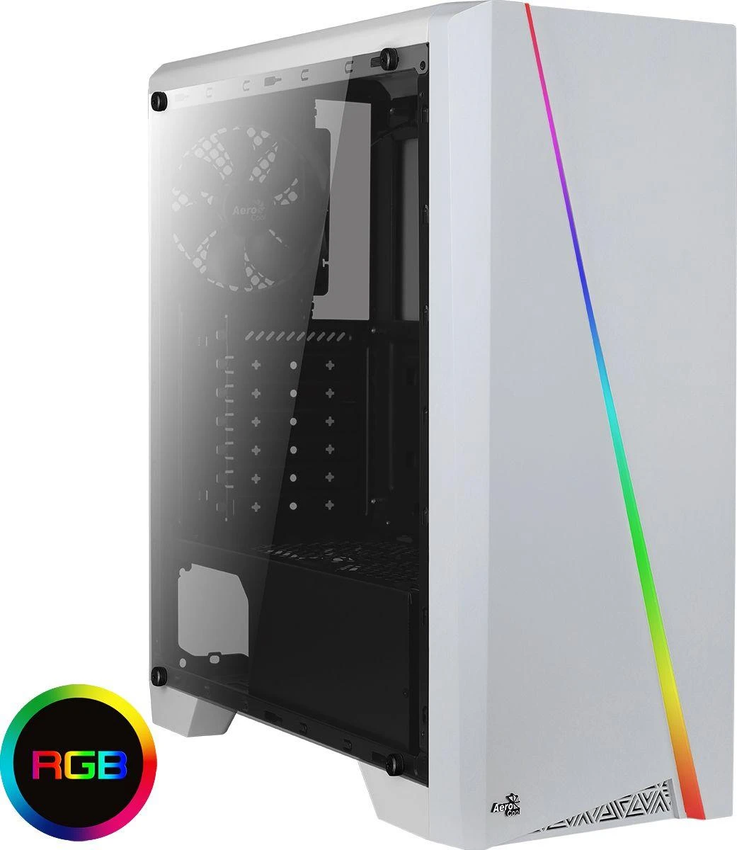 AEROCOOL AEROPGSCYLON-WH PC dėklas ATX be maitinimo šaltinio Aerocool CYLON RGB - USB3.0 Baltas