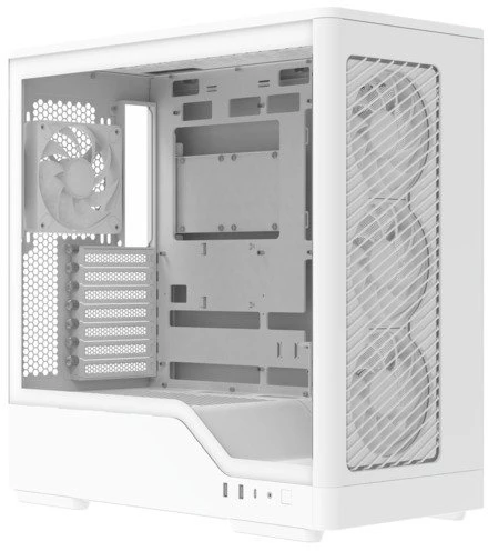 „Aerocool D520A“ kompiuterio korpusas, vidutinio dydžio bokštas, ATX, grūdintas stiklas, RGB – Baltas
