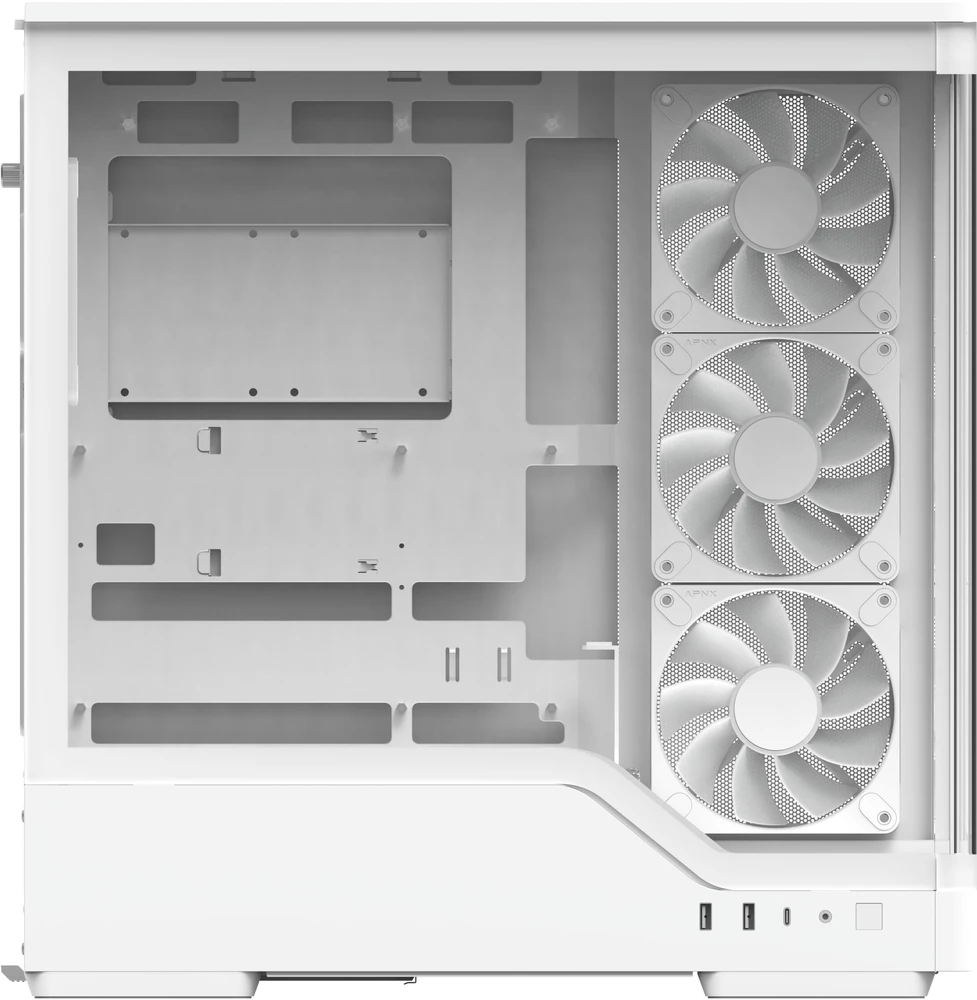 „Aerocool P500A“ kompiuterio korpusas, vidutinio dydžio bokštas, ATX, grūdintas stiklas, RGB – Baltas